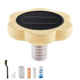Solar Pool Ionizer, Petal Copper Pool Ionizer Up to 45000 Gal, Floating Automatic Water Cleaner and Purifier, Chlorine Free Water, with Copper An