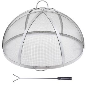 Firepit Spark Screen Lid, 30" Diameter, Outdoor Firepit Ring Cover Round Accessories, Fire Pit Metal Cover
