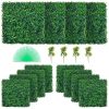 12-Pack 20x20 Inch Artificial Boxwood Hedge Wall Panels, Faux Grass Privacy Screen, Greenery Backdrop for Indoor & Outdoor Décor
