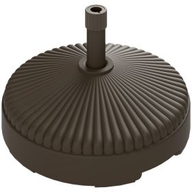 Round Patio Umbrella Base Stand, Heavy Duty Outdoor Umbrella Holder with Fillable Water or Sand Base, 62lb Weight for Garden & Poolside (Option: Brown)