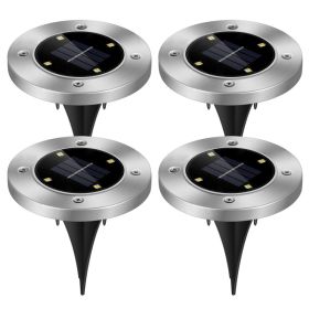 4 Pack Solar Ground Lights, Waterproof In-Ground LED Path Lights for Deck, Lawn & Patio, 4 LED Buried Landscape Lighting for Outdoor Decor (Option: 4Pcs per set)