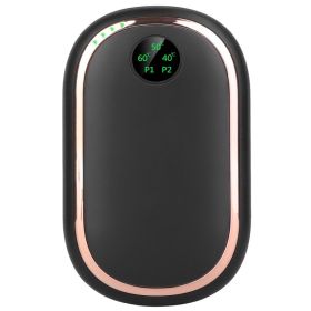 Rechargeable Hand Warmer with Digital Display, Portable Electric Pocket Heater & Power Bank, Reusable Winter Hand Warmer for Outdoor Use (Option: Black)