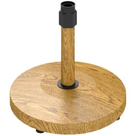 Patio Umbrella Base Stand with Adjustable Pads, Heavy Duty Outdoor Umbrella Holder for Garden, Poolside & Deck, Natural Wood Finish (Option: Nature Wood)