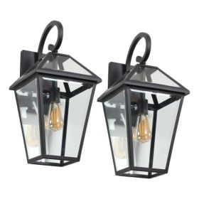 2 Pack Modern Outdoor Wall Lights, Waterproof Exterior Wall Sconces for Porch, Patio, Garage, Garden & Home Lighting Fixture (Option: Black)