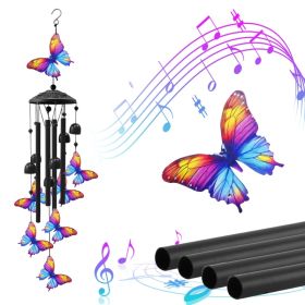Butterfly Wind Chimes for Outside, Metal Garden Wind Chime with Aluminum Tubes, Deep Soothing Sound Outdoor Decor for Patio, Yard & Home Gift (Option: Butterfly)