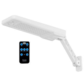 60 LED Solar Wall Light Outdoor, Motion Sensor Security Lamp with Remote Control, IP65 Waterproof Garden Lighting for Garage, Door & Pathway (Option: White)