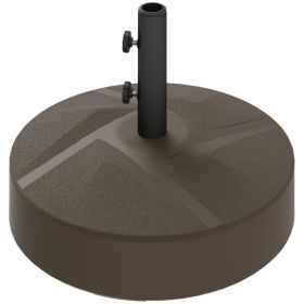 Patio Umbrella Base Stand, Heavy Duty Outdoor Umbrella Holder with Fillable Water or Sand Base, 66lb Weight for Garden, Poolside & Deck, Brown (Option: Brown)