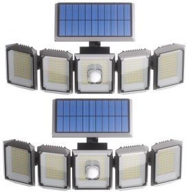 Split Solar Outdoor Street Light, Waterproof 5-Sided Adjustable LED Security Lamp 7000K, Solar Motion Sensor Light for Yard, Garden & Driveway (Option: 2PCS)
