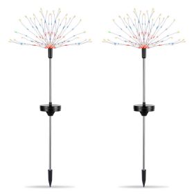 2 Pack Solar Starburst Lights, 240 LED Firework Garden Lights, Outdoor Decorative Pathway Lamps for Yard, Patio, Lawn & Spring Garden Decor (Option: Colorful Lighting)