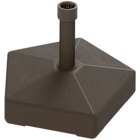 Patio Umbrella Base Stand, Heavy Duty Outdoor Umbrella Holder with Fillable Water or Sand Base, 42lb Weight for Garden, Poolside & Deck, Brown (Option: Brown)