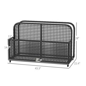 Pool Float Storage Caddy with Wheels, 43.25" Outdoor Pool Organizer Cart for Floats, Toys & Accessories, Dark Gray (Option: Dark Gray)