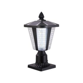 Solar Pillar Post Light with Dimmable LED, Outdoor Fence Post Cap Light for Deck, Gate, Patio, Garden & Landscape Lighting (Option: Black)
