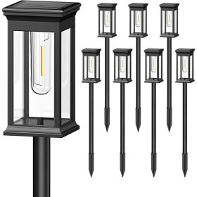 6 Pack Solar Pathway Lights Outdoor, Waterproof LED Landscape Stake Lights with Auto On/Off, Decorative Garden Lights for Yard, Patio & Walkway (Option: 6Pcs)