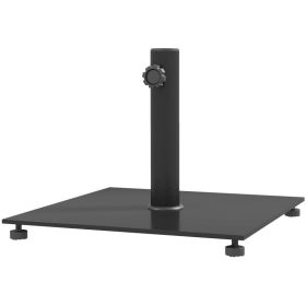 Square Patio Umbrella Base Stand, Heavy Duty Outdoor Umbrella Holder with Fillable Water or Sand Base, 42lb Weight for Garden & Poolside (Option: Black)