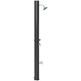 7.1FT Solar Heated Outdoor Shower, 9.2 Gallon Poolside Shower for Backyard, Beach, Spa, Patio & Camping with Temperature Control (Option: Black)