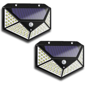 2 Pack Solar Wall Lights Outdoor, Motion Sensor LED Security Lights with 3 Modes, IP65 Waterproof Four-Side Illumination for Garden & Patio (Option: 2PCS)