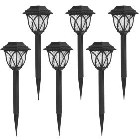 6 Pack Solar Pathway Lights Outdoor, IP45 Waterproof LED Landscape Stake Lights with Auto On/Off, Decorative Garden Lights for Yard, Patio & Walkway (Option: 6Pack)