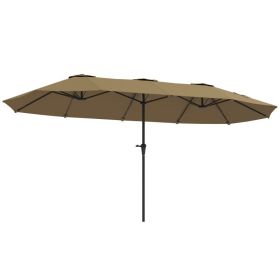 13 Ft Extra Large Patio Umbrella with Easy Crank Handle & Vent Canopy, Outdoor Market Umbrella for Deck, Garden, Pool & Backyard, Coffee (Option: Coffee)