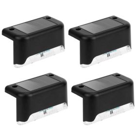 4 Pack Solar LED Step Lights Outdoor, Waterproof Fence Lamps with Dusk to Dawn Sensor, Solar Powered Stair Lights for Yard, Deck & Railing (Option: 4Pcs)