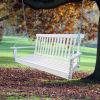 Outdoor Front Porch Swing with Armrests, Wooden Bench Swing with Hanging Chains, Patio Garden Yard Seating for Porch, Backyard & Sunroom