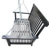 Outdoor Front Porch Swing with Armrests, Wooden Bench Swing with Hanging Chains, Patio Garden Yard Seating for Porch, Backyard & Sunroom
