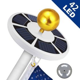 42 LED Solar Flag Pole Light, Adjustable Outdoor Flagpole & Camping Tent Light, Waterproof Security Light for Yard, Garden & Patio (Option: White)