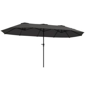 13 Ft Extra Large Patio Umbrella with Easy Crank Handle & Vent Canopy, Outdoor Market Umbrella for Deck, Garden, Pool & Backyard, Dark Gray (Option: Dark Gray)
