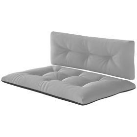 2 Seater Outdoor Pallet Cushions 3.9 Inch Thick Replacement Cushion, Tufted Patio Sofa Cushion for Garden & Patio, Light Gray (Option: Light Gray)