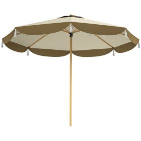 9 FT Patio Umbrella with 8 Ribs, Vented Outdoor Market Umbrella for Deck, Backyard, Lawn & Garden Table Shade, Cream White (Option: Cream White)
