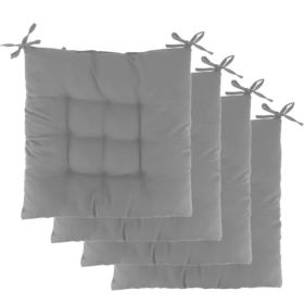 4 Pack Chair Cushion Pads, Soft Tie-On Square Seat Cushions for Indoor & Outdoor Chairs, Patio, Garden & Dining Furniture (Option: Style1)
