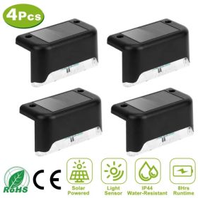 4 Pack Solar Powered LED Step Lights, Outdoor Waterproof Dusk to Dawn Stair Lights for Deck, Patio, Fence & Garden (Option: 4Pcs)