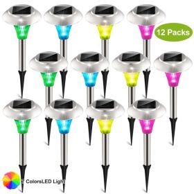 12 Pack Solar Garden Lights, IP44 Waterproof Color Changing Pathway Lights for Outdoor Landscape, Lawn, Patio & Walkway Decor (Option: 12Pcs)