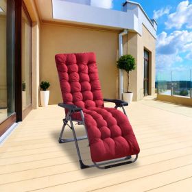 71 x 22 Inch Chaise Lounger Cushion, Outdoor Recliner Chair Pad for Patio, Deck, Garden & Rocking Chair Sofa Mat (Option: PlusRed)