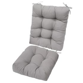 2 Piece Rocking Chair Cushion Set, Outdoor Seat & Back Cushions with Upper and Lower Support for Patio Rocker Chairs (Option: Grey-UpgradedVersion)