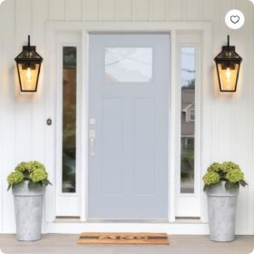 2 Pack 21 Inch Outdoor Wall Lantern Lights, Modern Black Metal Clear Glass Sconces for Porch, Patio, Garden & Exterior Lighting (Option: Black-BlackGlassTraditional)