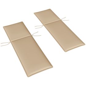 Set of 2 Foldable Chaise Lounge Cushions, Outdoor Lounge Chair Cushions 76x23 Inch, 200GSM Fabric Patio Chair Pads, Beige (Option: Beige)