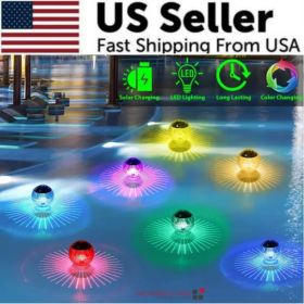 Outdoor Solar LED Floating Pool Light, Rotating RGB Color Changing Pond Lamp for Garden, Pool & Patio Decor (Option: RGB Rotating Colors)