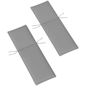 Set of 2 Foldable Chaise Lounge Cushions, Outdoor Lounge Chair Cushions 76x23 Inch, 200GSM Fabric Patio Chair Pads, Gray (Option: Gray)