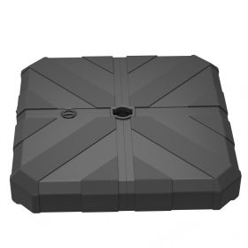 143 LBS Square Cantilever Umbrella Base, Heavy Duty Offset Patio Umbrella Stand with Sand or Water Fill for Outdoor Garden, Pool & Deck (Option: Black)