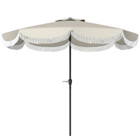 9 FT Patio Umbrella with Crank & Tilt, 8 Rib Vented Outdoor Market Umbrella for Deck, Backyard, Lawn & Patio Table Shade, Light Gray (Option: Light Gray)