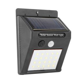 Solar Motion Sensor Wall Light, 20 LED Outdoor PIR Security Lamp, IP65 Waterproof Wide Angle Lighting for Garage, Front Door, Garden & Pathway (Option: Black)