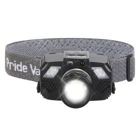 Motion Sensor LED Headlamp, Zoomable Waterproof Headlight with 3 Modes for Camping, Hiking, Emergency & Outdoor Use (Option: Black)