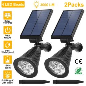 2 Pack Outdoor Waterproof Solar Spotlights, LED Landscape Lights for Yard, Garden, Patio, Lawn & Pathway Lighting (Option: Style1)