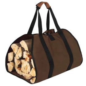 Firewood Carrier Bag with Handle, Durable Log Holder for Fireplace Wood Storage, Outdoor Firewood Tote for Indoor & Outdoor Use (Option: Coffee)