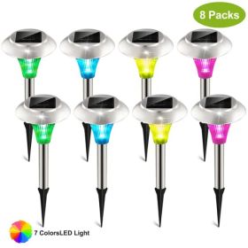 8 Pack Solar Garden Lights, IP44 Waterproof Color Changing LED Pathway Lights for Lawn, Yard, Patio & Landscape Decor (Option: 8pcs)