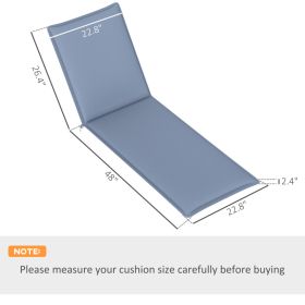 2 Pack Foldable Chaise Lounge Cushions, 76x23 Inch Outdoor Lounge Chair Pads with 200GSM Fabric, Patio Recliner Cushion Set, Blue (Option: Blue)