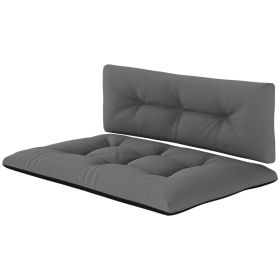 2 Seater Outdoor Pallet Cushions 3.9 Inch Thick Replacement Cushion, Tufted Patio Sofa Cushion for Garden & Patio, Black (Option: Black)