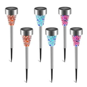 6 Pack Solar Outdoor Landscape Lights, Courtyard LED Pathway Lamps for Yard, Garden, Patio, Lawn & Walkway Decor (Option: Style1)