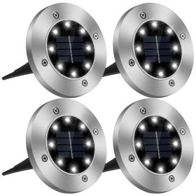 4 Pack Solar Ground Lights, IP65 Waterproof Outdoor In-Ground Garden Pathway Lights for Deck, Lawn, Patio & Landscape Decor (Option: 4Pc)