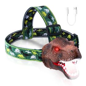 Kids Dinosaur Headlamp, LED Flashlight with Roar Sound, 4 Light Modes & Adjustable Headband for Camping, Outdoor Fun & Gifts (Option: 1Pc)